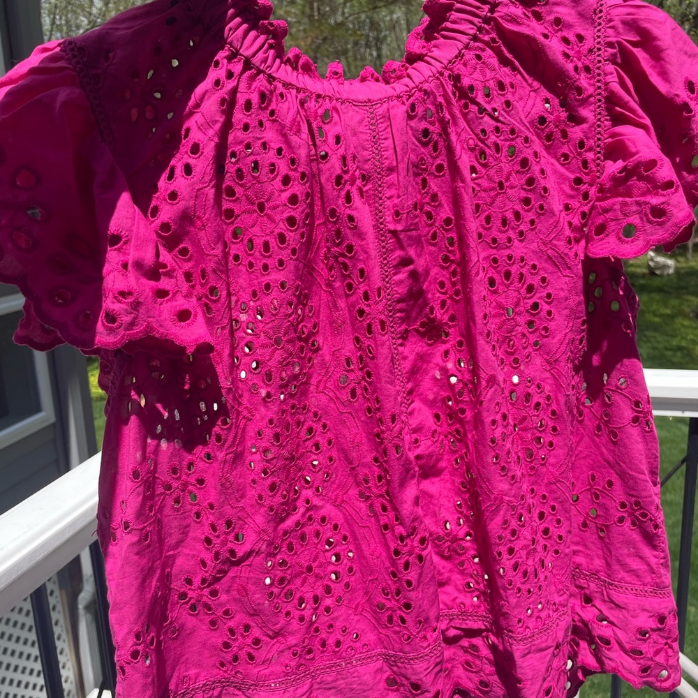Pink Eyelet Women's Top